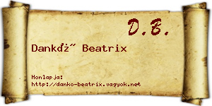 Dankó Beatrix névjegykártya