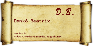 Dankó Beatrix névjegykártya